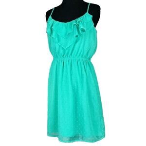 Paper Doll Ruffed Textured Sleeveless Knee Length Dress Size M Southwestern Boho